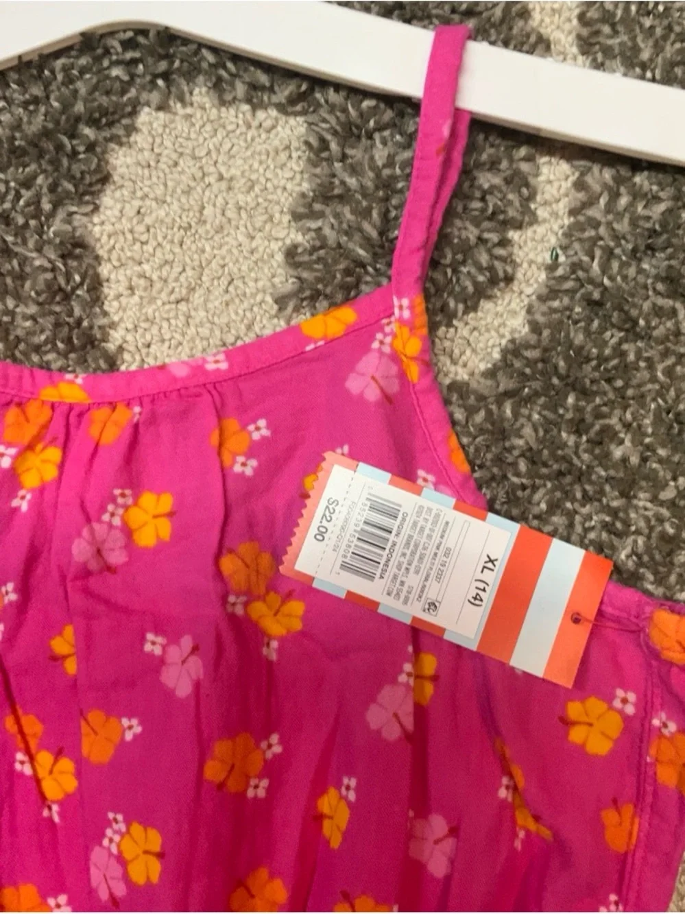 Cat & Jack Hot Pink Floral One-Piece Jumpsuit